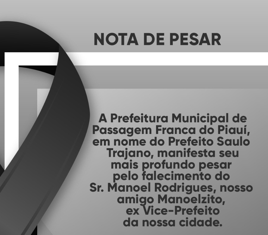 Prefeitura decreta luto oficial de três dias pelo falecimento de Manoel Rodrigues Lima